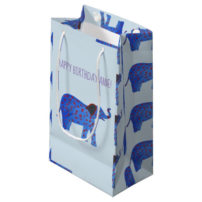 Elephant Drawing Drawing Custom Gift Bag (Front Angled)