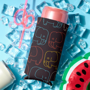 Elephant Drawing Seltzer Can Cooler