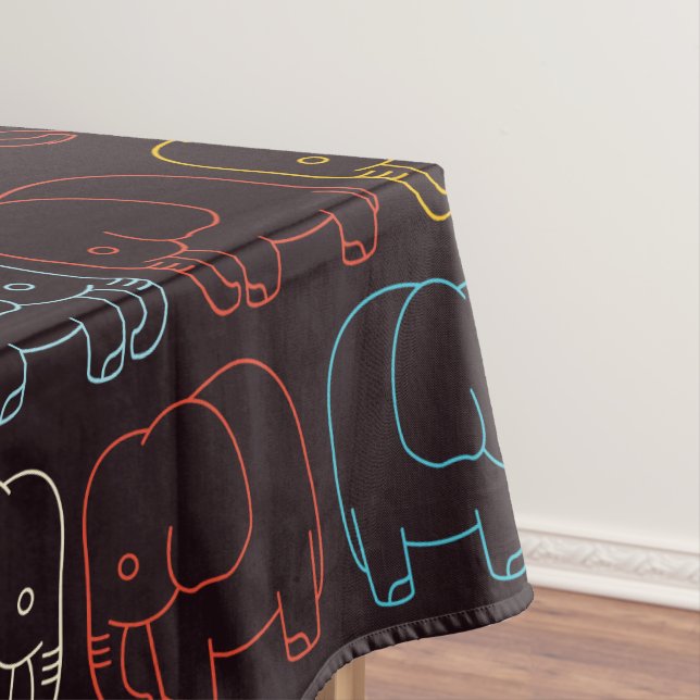 Elephant Drawing Tablecloth (In Situ)