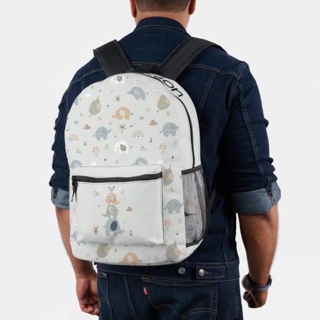 Elephant Dreams & Rainbow Skies Printed Backpack (Insitu (Model))