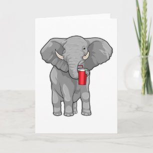 Elephant Drinking mug Card