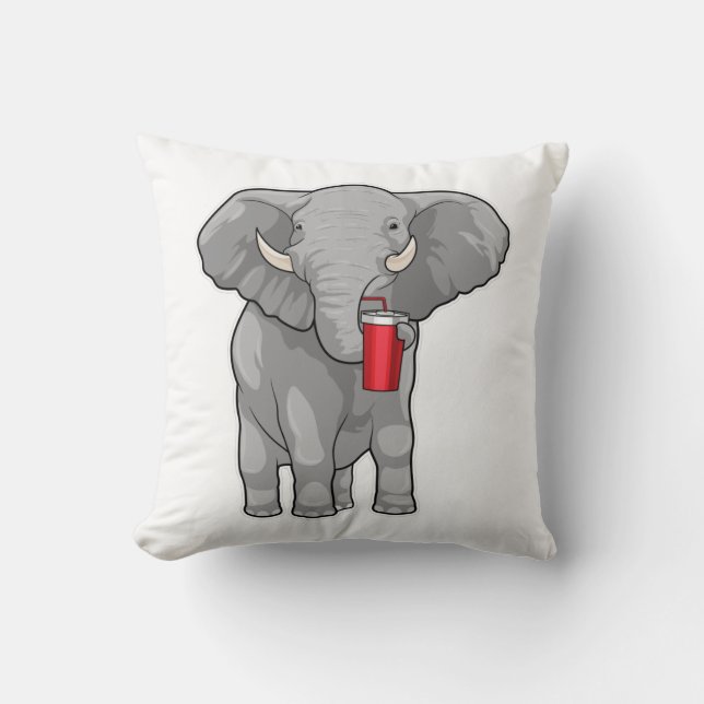 Elephant Drinking mug Cushion (Front)