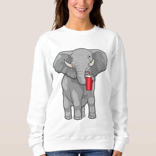 Elephant Drinking mug Sweatshirt (Front)