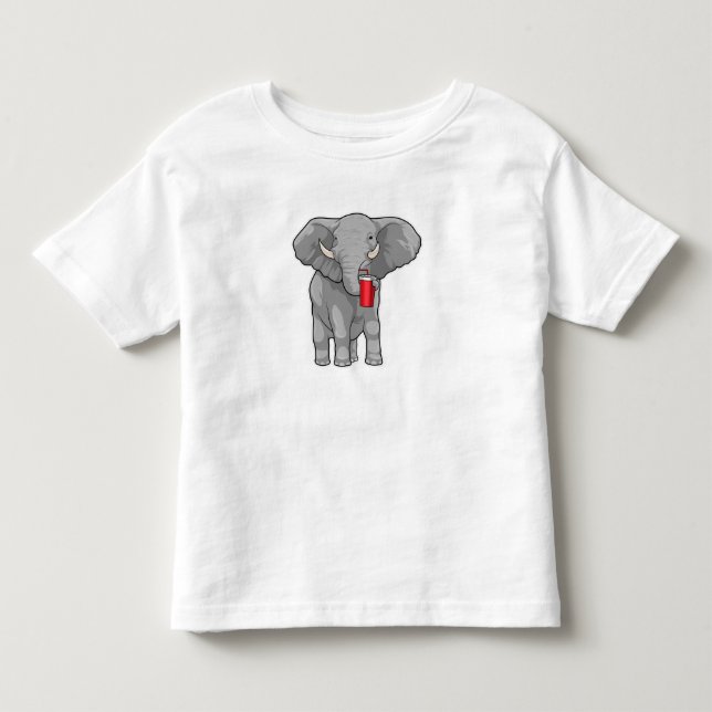 Elephant Drinking mug Toddler T-Shirt (Front)
