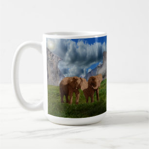 Elephant Duo Oil Paint, Coffee Mug