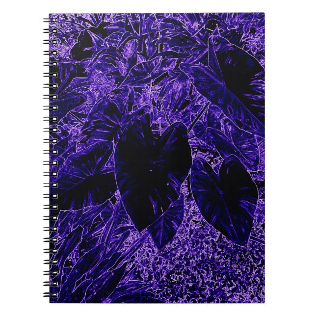Elephant Ear Leaf Deepest Purple Notebook (Front)