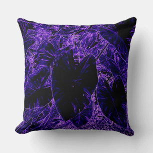 Elephant Ear Leaves in Deepest Purple Cushion