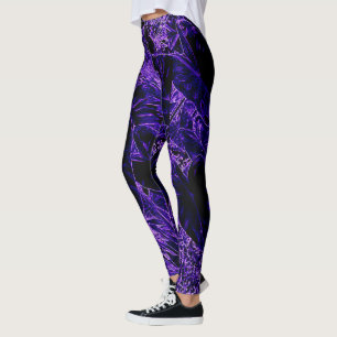 Elephant Ear Leaves in Deepest Purple Leggings