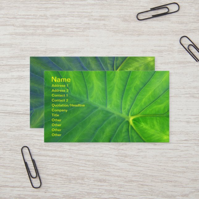 Elephant Ears - Colocasia Business Card (Front/Back In Situ)