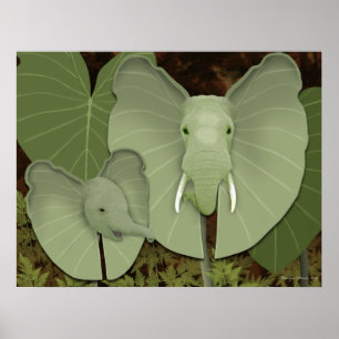 Elephant Ears Fantasy Plant Poster