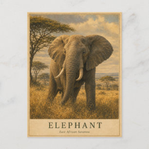 Elephant East African Savanna VINTAGE Postcard