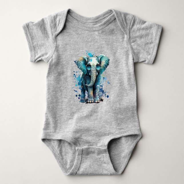 Elephant Elegance Baby Bodysuit (Front)