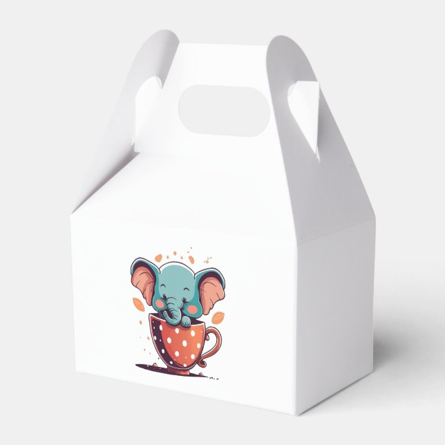 Elephant Elegance Favour Box (Front Side)