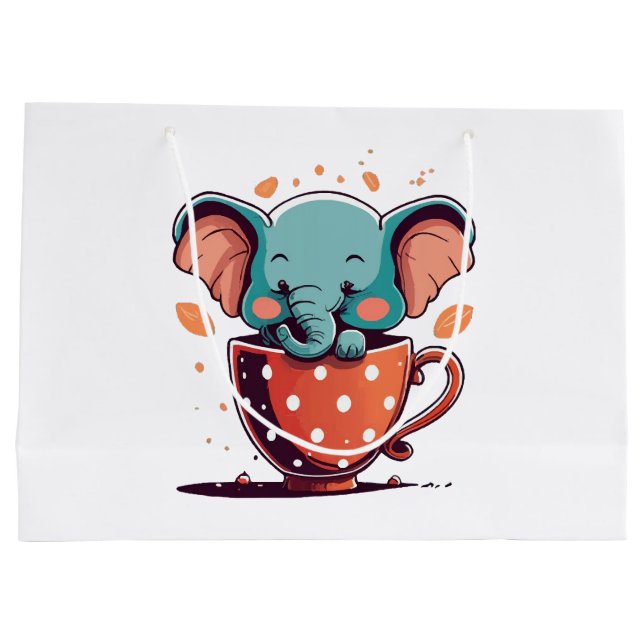 Elephant Elegance Large Gift Bag (Back)