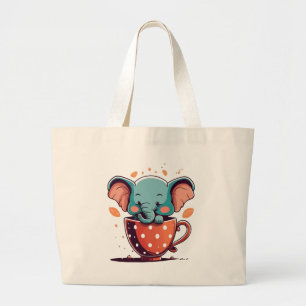 Elephant Elegance Large Tote Bag
