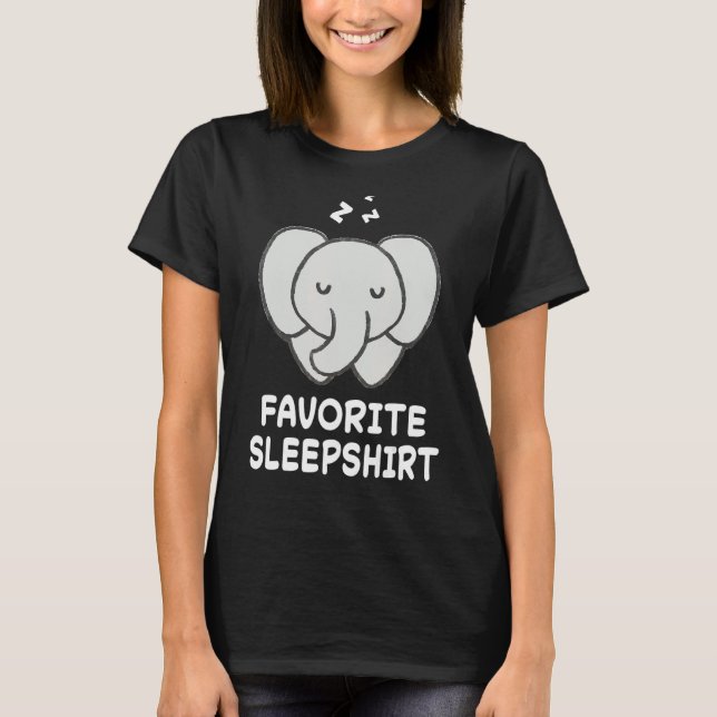 Elephant Elephants Nap Sleeping Sleep Pajama Night T-Shirt (Front)