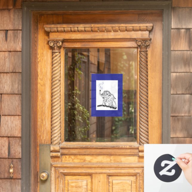 Elephant Energy Window Cling (Home Door)