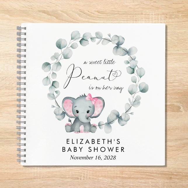 Elephant Eucalyptus Baby Girl Shower Guest Book (Creator Uploaded)