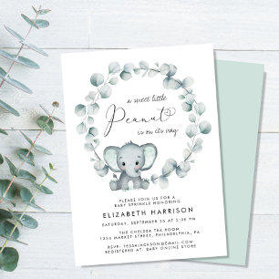 Elephant Eucalyptus Baby Sprinkle Invitation