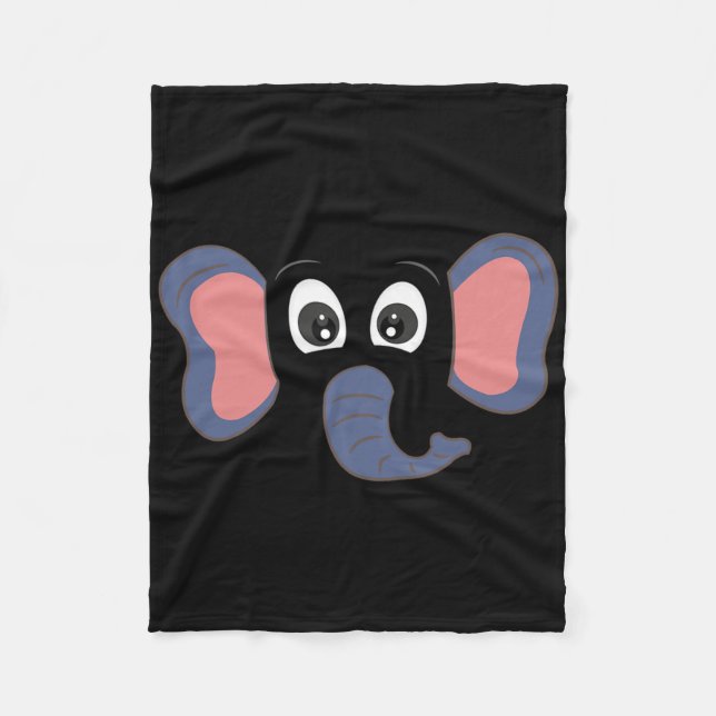 Elephant Face3  Fleece Blanket (Front)