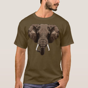 Elephant Face Big And Tall Elephant Wildlife Anima T-Shirt