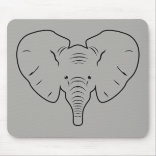 Elephant face silhouette mouse mat