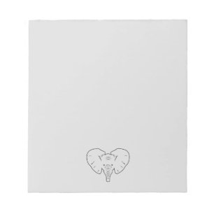 Elephant face silhouette notepad