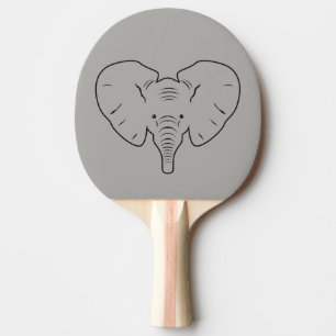 Elephant face silhouette ping pong paddle