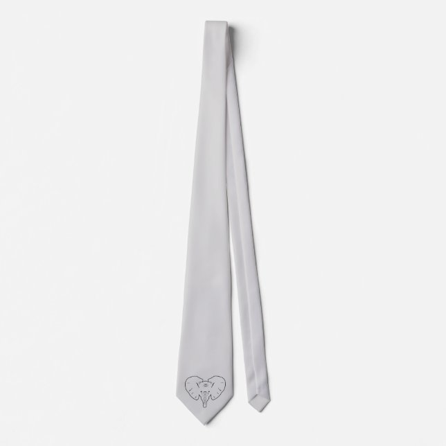 Elephant face silhouette tie (Front)