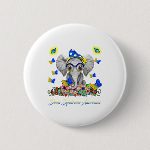 Elephant Faith Hope Love Down Syndrome Awareness 6 Cm Round Badge