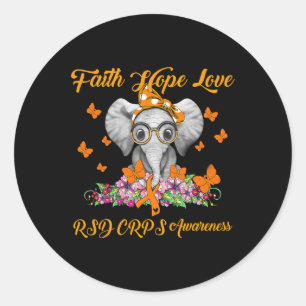 Elephant Faith Hope Love Rsd Crps Awareness  Classic Round Sticker