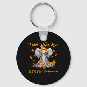 Elephant Faith Hope Love RSD CRPS Awareness Key Ring