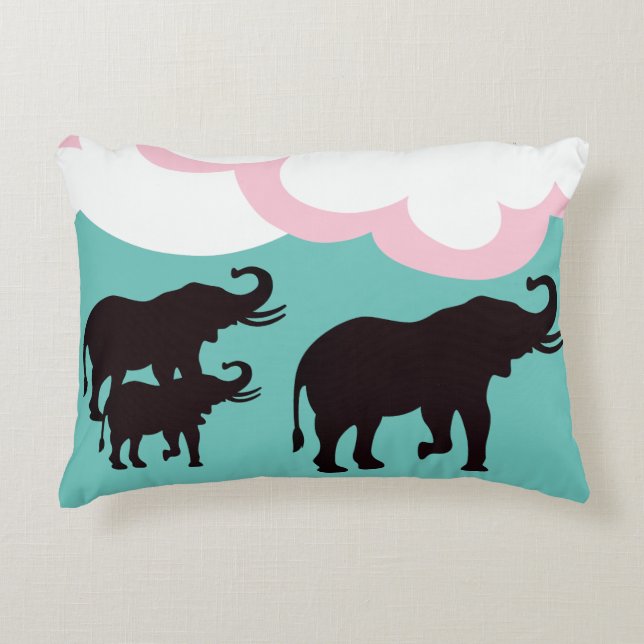 Elephant Family Accent Pillow (Front)