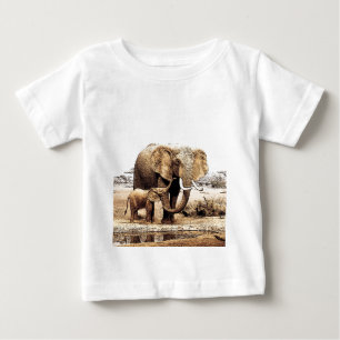 Elephant Family Baby T-Shirt