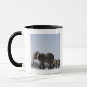 Elephant Family background blue sky Mug