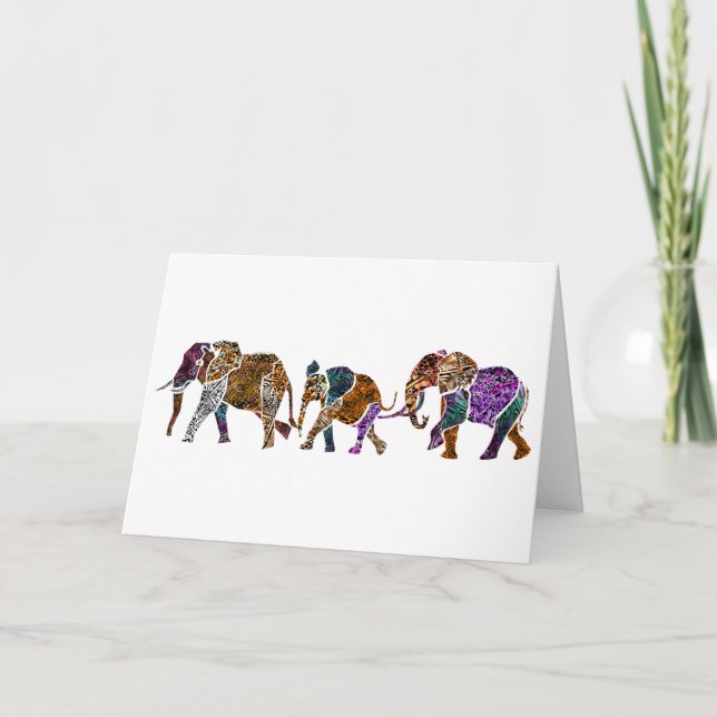 Elephant family Birthday Card (Front)