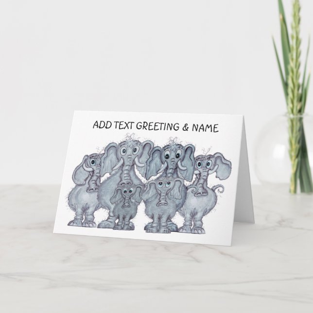 Elephant family  card (Front)