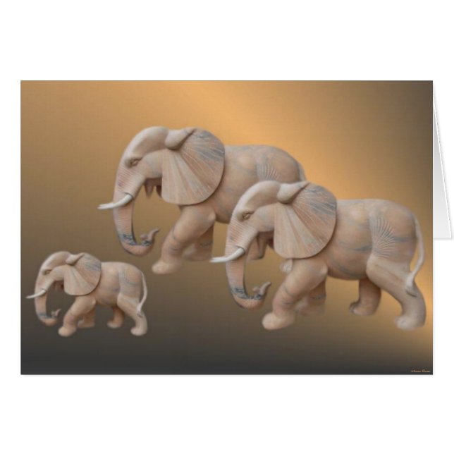 Elephant Family Card (Front Horizontal)