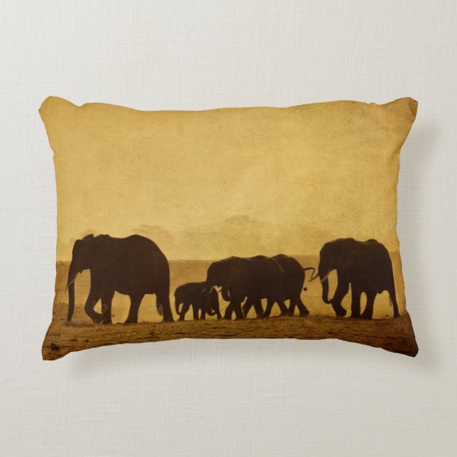 Elephant Family Decorative Cushion (Front)