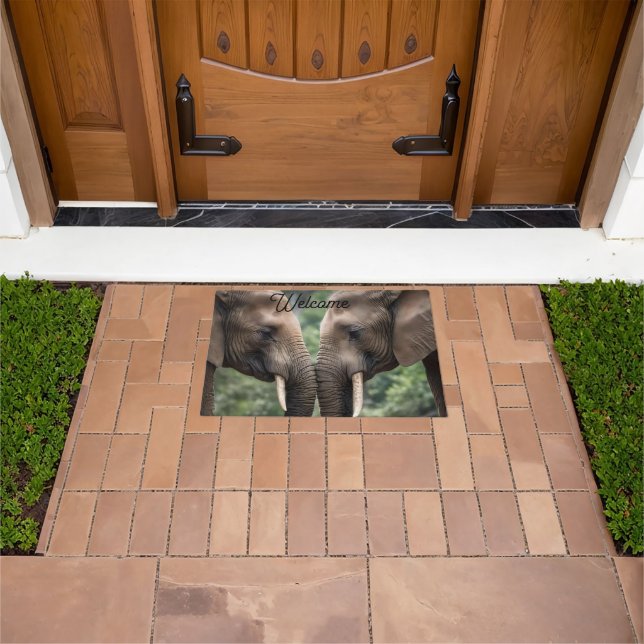 Elephant Family Is Love,  Doormat (Outdoor)