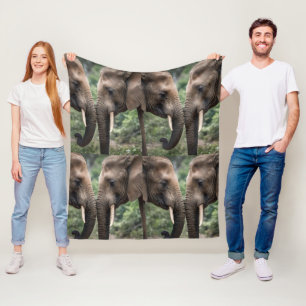 Elephant Family Is Love, Fleece Blanket