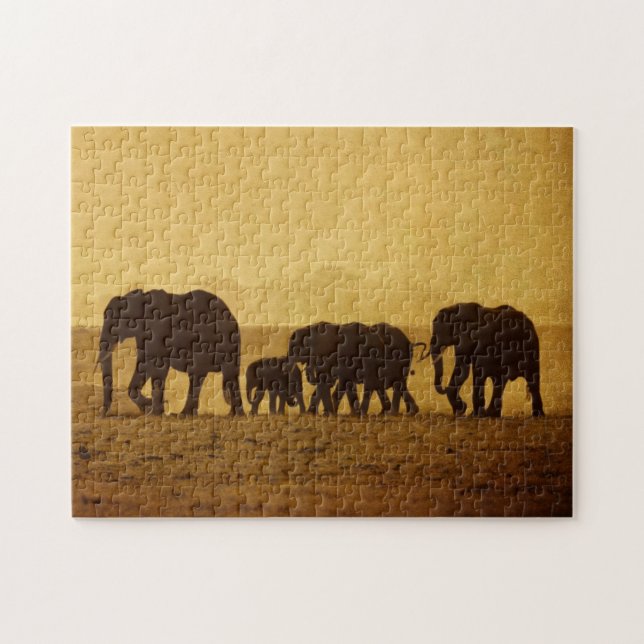 Elephant Family Jigsaw Puzzle (Horizontal)