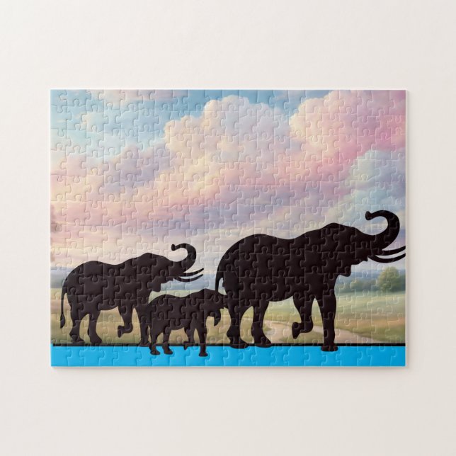 Elephant Family  Jigsaw Puzzle (Horizontal)