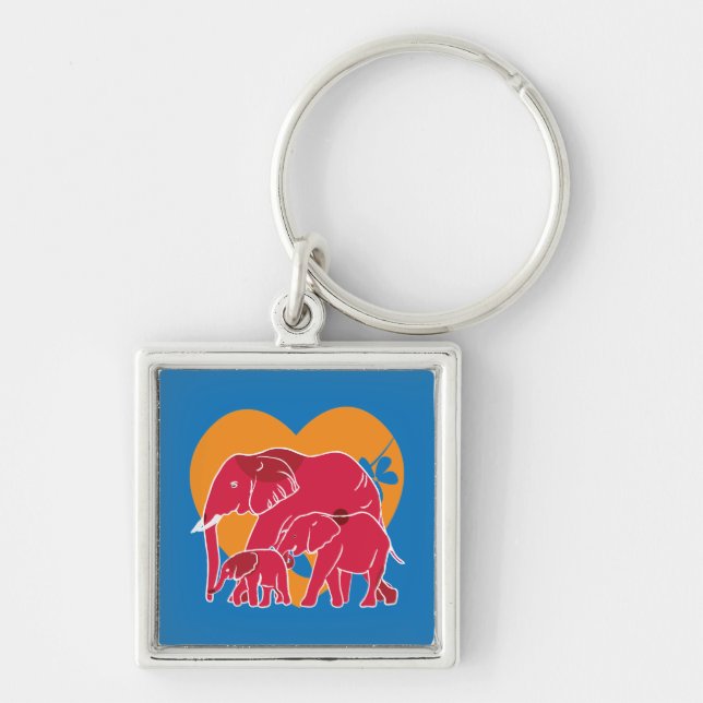 Elephant Family Key Ring (Front)