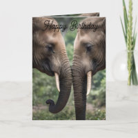 Elephant Family Love Birthday Card.