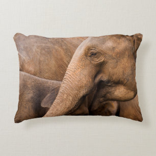 Elephant Family: Majestic Wildlife Decorative Cushion