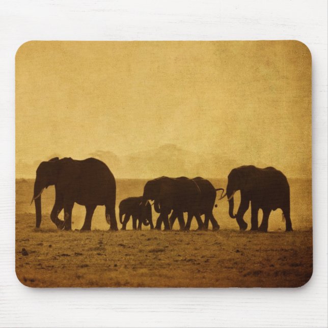 Elephant Family Mouse Mat (Front)