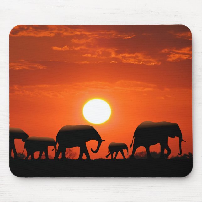 Elephant family mouse mat (Front)