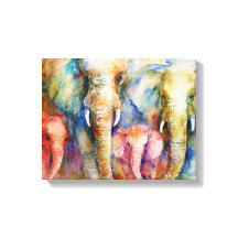 Elephant family painting wall art on canvas