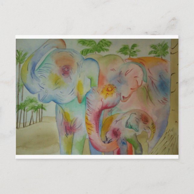 Elephant Family Postcard (Front)
